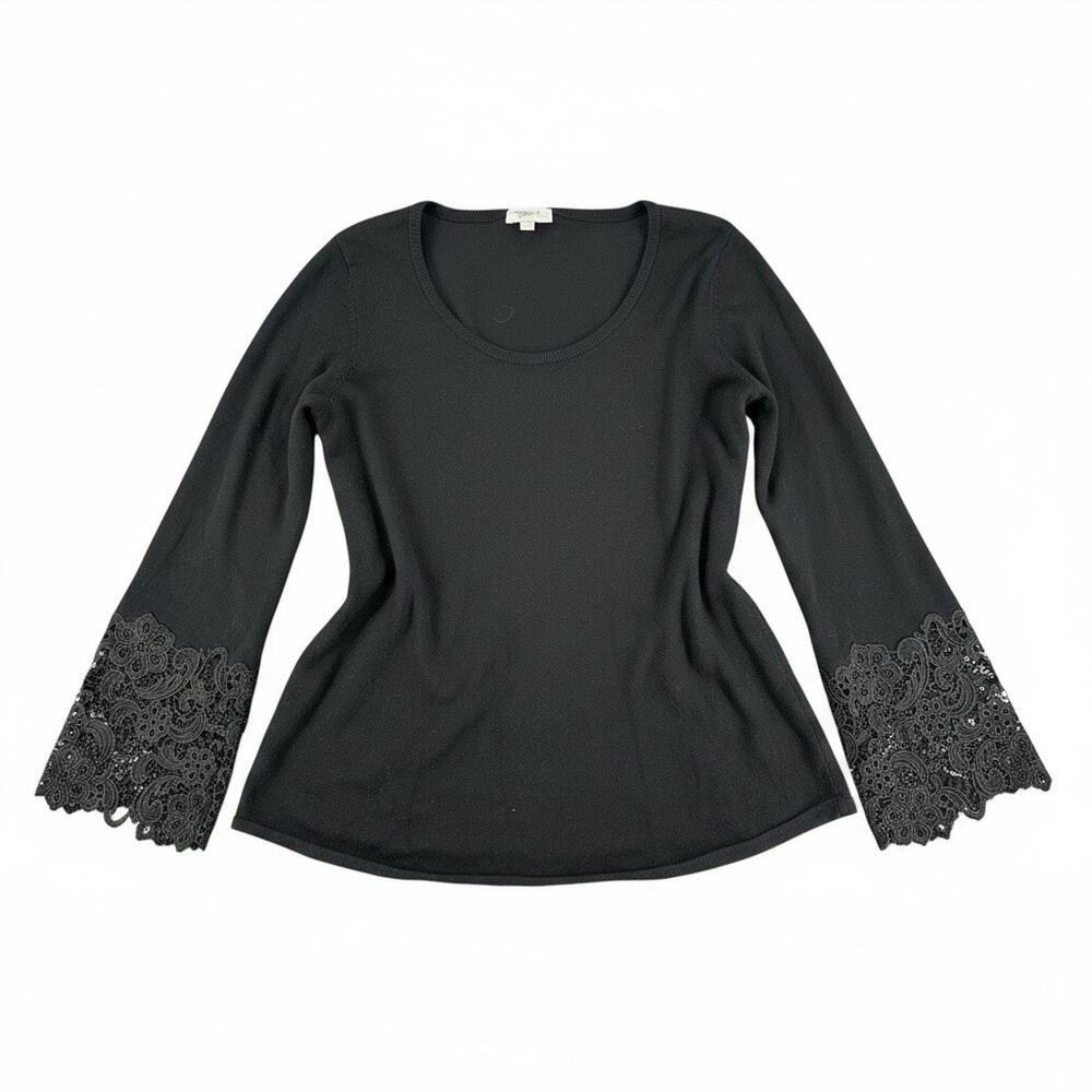 Evolution Black Goth Whimsigoth Long Lace Sleeve Top Witchy Large